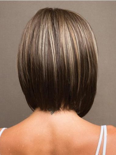 Straight Brown Bob Short Capless Synthetic Wig - hui koes