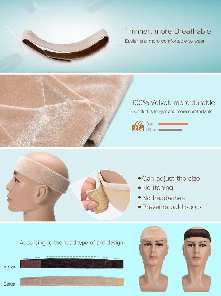 Wig Gripper - Holds Wigs & Head Scarves in Place - Grip Headband